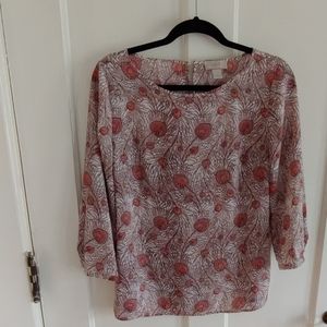 Pink botanical print blouse